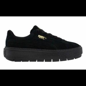 Puma black suede platform sneakers